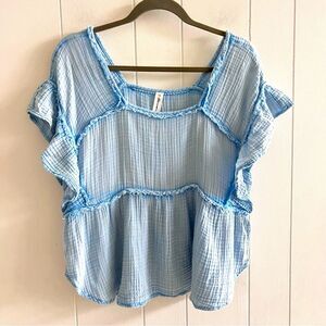 Anthropologie Daily Practice by Anthropologie Gauzy Ruffled Top